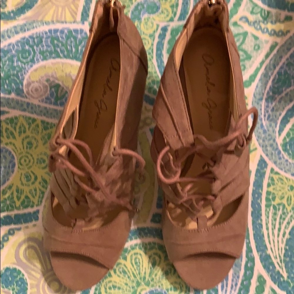Tan suede shoes